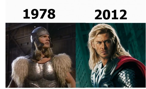 アベンジャーズの昔と今（1978年と2012年）アイアンマンの進化についていけない。。。