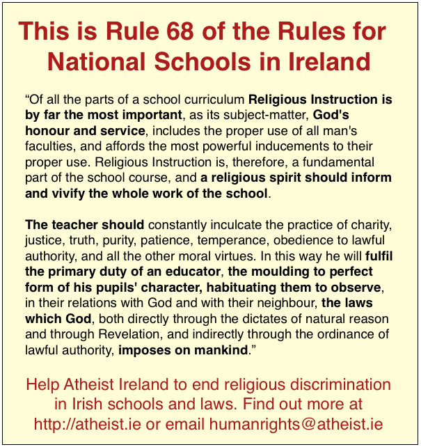 micknugent's tweet photo. Please retweet to spread support to remove Rule 68 that imposes religion on the whole work of Irish schools. http://t.co/8YPPCUgkVA
