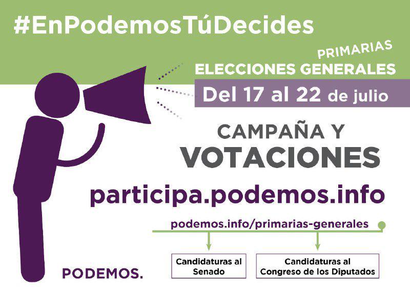 Elije aquí participa.podemos.info/es quiénes nos representarán en el camino Congreso y Senado #UnasPrimariasParaGanar
