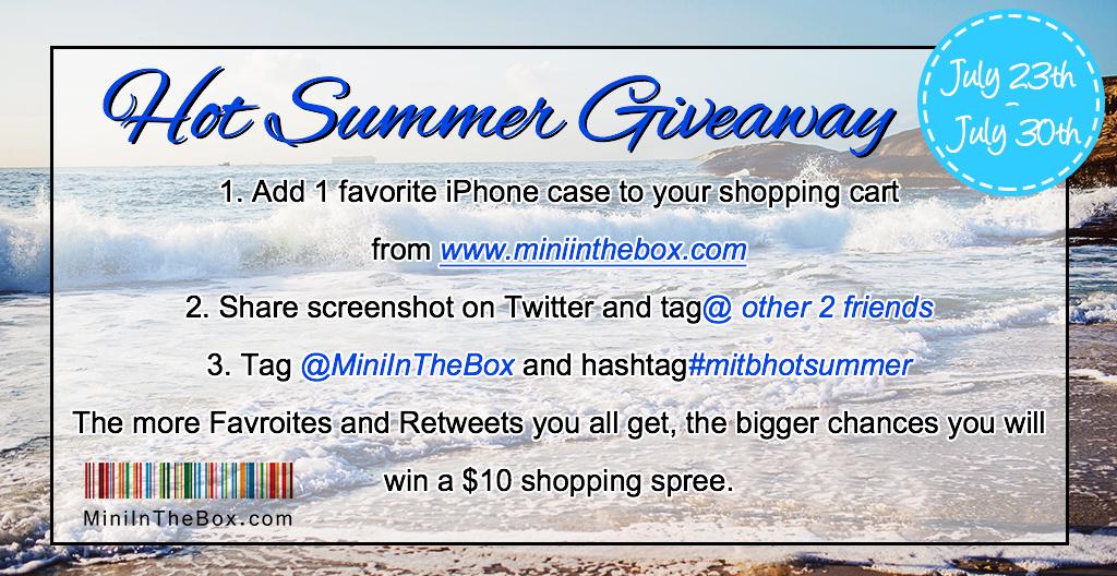 miniintheboxcom's tweet photo. Giveaway! 
Spread to get your summer shopping spree!
http://t.co/cN4NT9CGKt
#mitbhotsummer #miniinthebox http://t.co/AhPjeHk4ON