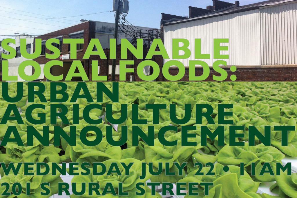 Join us today for this exciting announcement bringing hydroponics, jobs and food to our neighborhood. 11:00 am