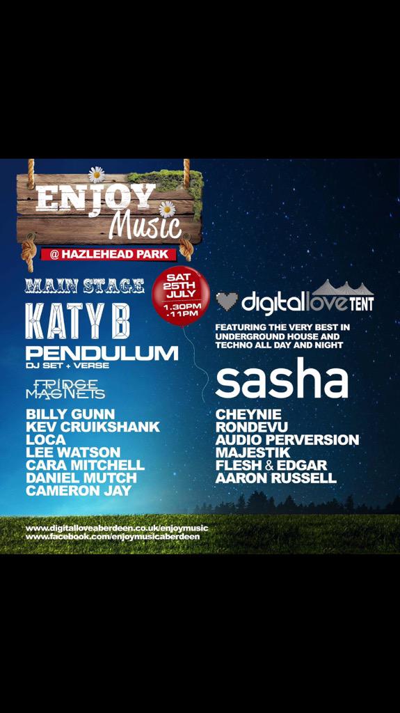 ENJOY MUSIC FESTIVAL (@enjoymusicabdn) on Twitter photo Only 3 more sleeps until <a href="/KatyB/">KATY B</a> <a href="/Pendulum/">Pendulum</a> <a href="/sashaofficial/">sashaofficial</a> <a href="/FM__Official/">Fridge Magnets</a> <a href="/LOCA_DJ/">LOCA</a> <a href="/majestikabdn/">Majestik</a> @RondevuMusic 😎🎶🎈🎵 Only 3 more sleeps until <a href="/KatyB/">KATY B</a> <a href="/Pendulum/">Pendulum</a> <a href="/sashaofficial/">sashaofficial</a> <a href="/FM__Official/">Fridge Magnets</a> <a href="/LOCA_DJ/">LOCA</a> <a href="/majestikabdn/">Majestik</a> @RondevuMusic 😎🎶🎈🎵