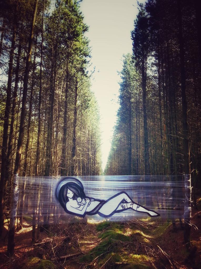 Coloquix's tweet image. Sometimes I paint things in the woods, ysee. Xx #coloquix #streetart #graffiti #sheffield #rubyrodgersrip