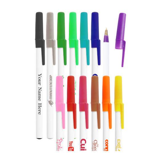 useprintflow's tweet image. 500 White Ink Pens custom printed with 1-color logo imprint