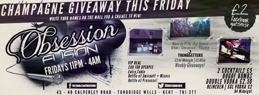 ObsessionEvnts's tweet photo. Obsession Champagne Giveaway Friday 24th: http://t.co/MSoIGgd6fK

Post your names on this Friday's event wall! http://t.co/cuIEUEzief
