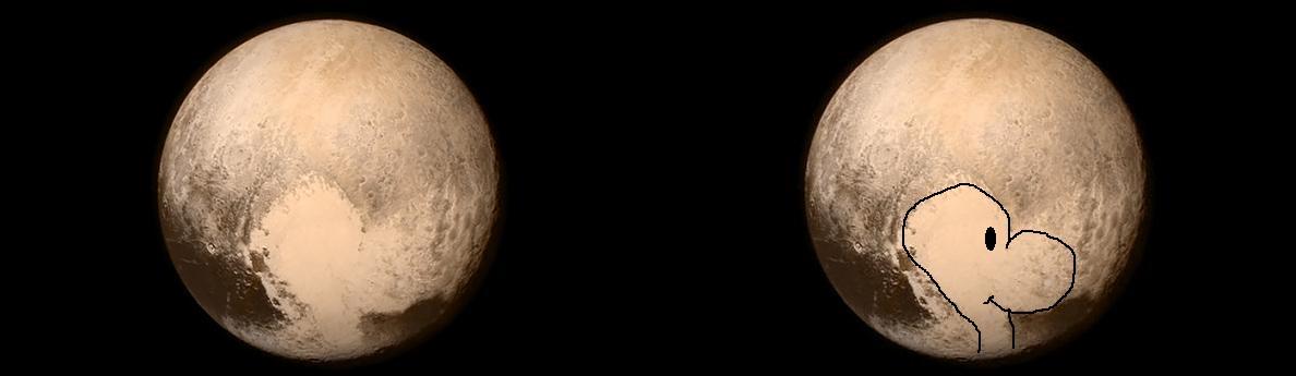 lanubedeLaura's tweet image. @jeffsmithsbone  Many people see a heart on Pluto what I see is Fone Bone ^_^.