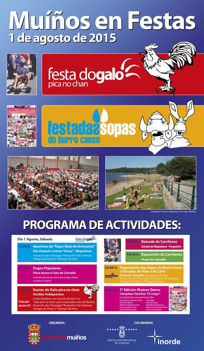 ConcelloMuinos's tweet photo. Quedan 10 días para a Festa do "Galo Pica No Chan". Non fagas plans para o día 1 de Agosto ás 14.30h. Esperámoste!!!! http://t.co/XOHZ75qEWn