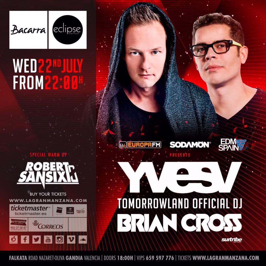 Hoy Toca! <a href="/BacarraGandia/">Bacarra Oficial</a> 
W/ <a href="/yvesv/">YVES V</a> @BrianCrossIbiza