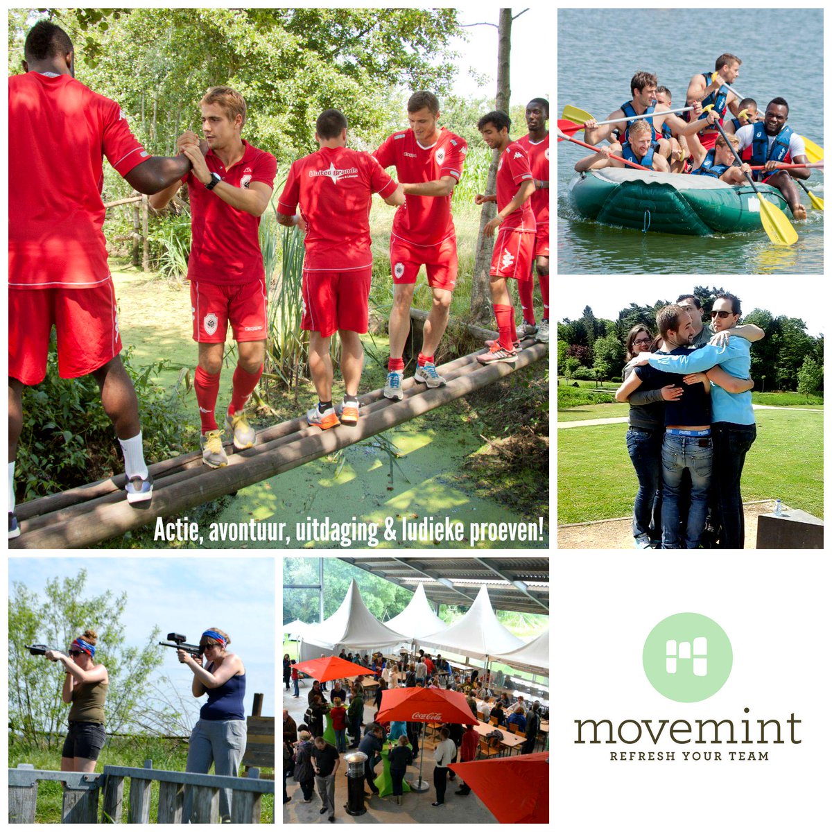 Movemintbe's tweet image. Lasterag, raften, teambuilding games &amp;amp; erna genieten van een BBQ of receptie? Dit kan allemaal bij Movemint!