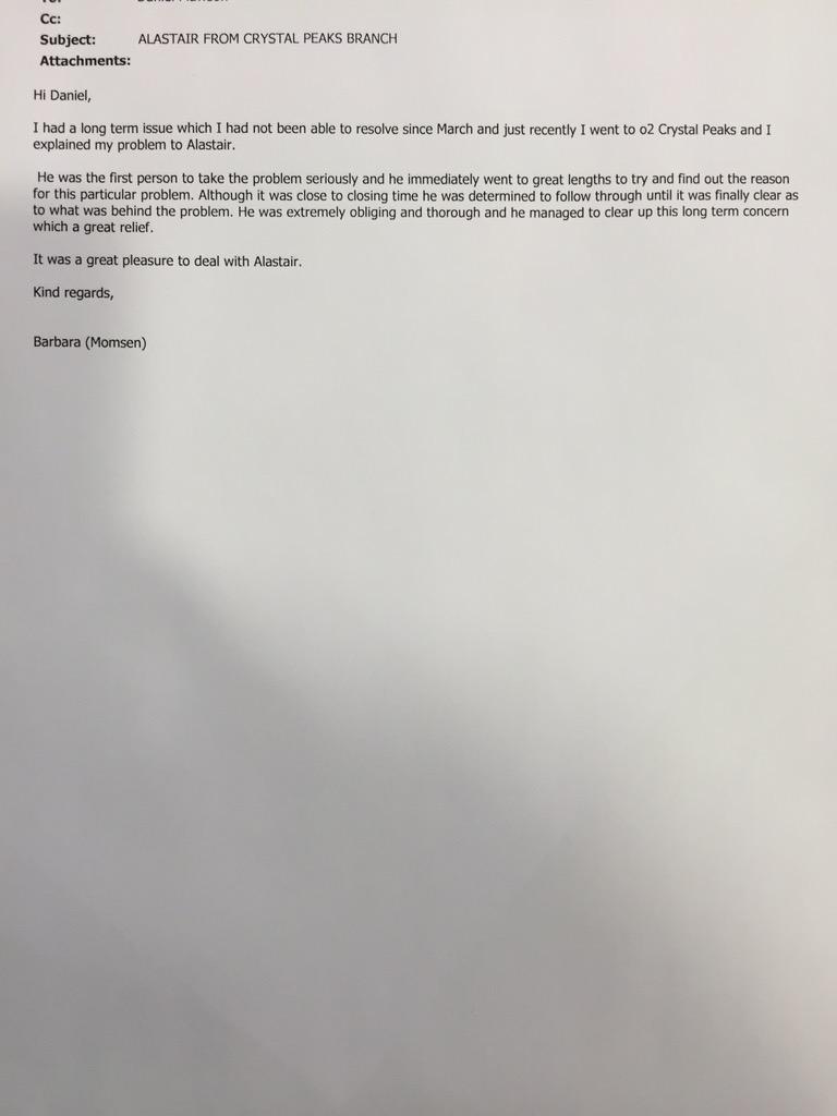 DanMawson_'s tweet image. Great feedback from a happy customer Alastair dealt with #O2CrystalPeaks @lindajonesO2 @daleclarko2