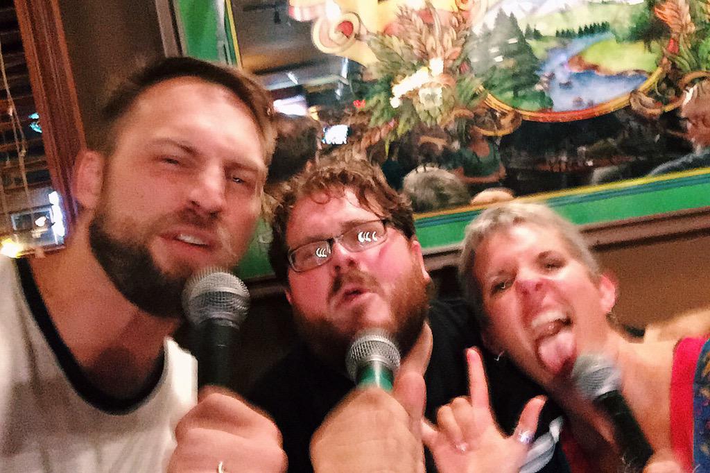 tdburnette's tweet photo. my dream of singing michael w smith karaoke came tru last night. @trippfuller @amypi74 #friendsforever #DisciplesSoar http://t.co/3Tqicf5sqR