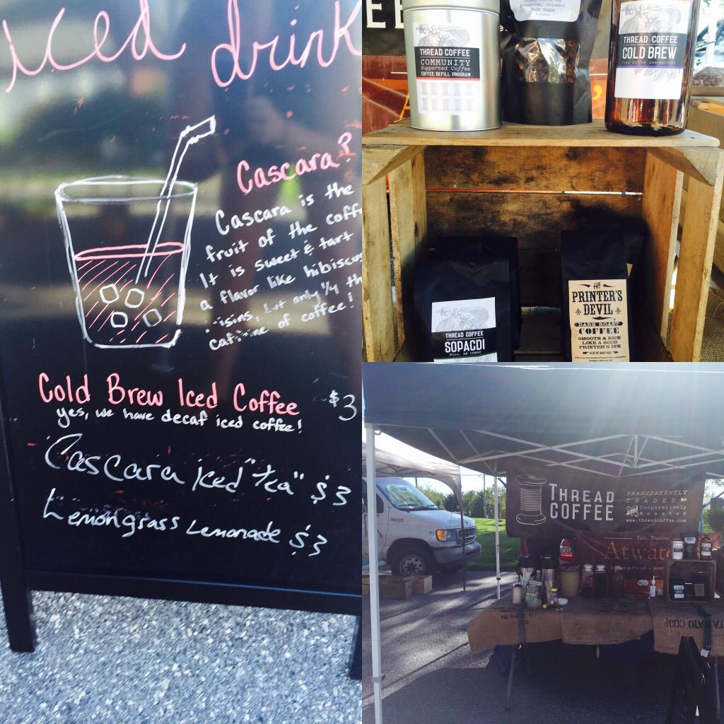 What a beautiful day! Christa's out at the #Catonsville Farmer's Market with iced #coffee lemonade and cascara!