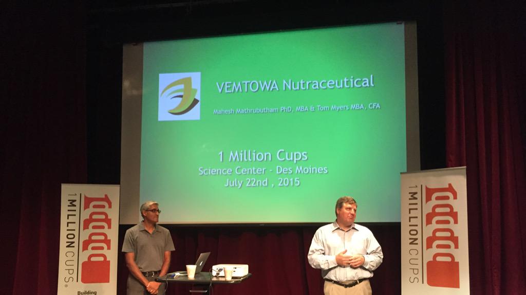 WDMBI's tweet photo. VEMTOWA is now presenting at @1MillionCupsDSM! #smallbiz #entrepreneurs http://t.co/jNYq0GnvuE