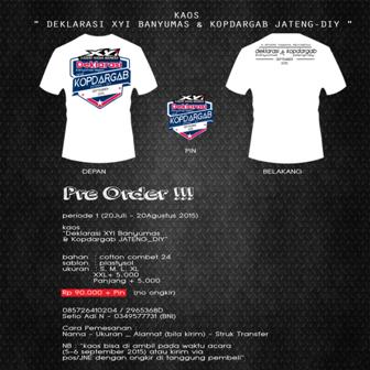 Pre order bro, kaos deklarasi &amp; kopdargab mulai tanggal 20juli - 20agustus, ayo langsung pesen aja, pin:2965368D