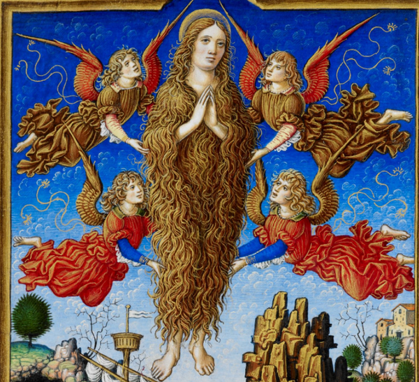 DamienKempf's tweet photo. Hairy Mary Magdalene (@BLMedieval, Add. MS 34294) http://t.co/RvJJEyq6tQ