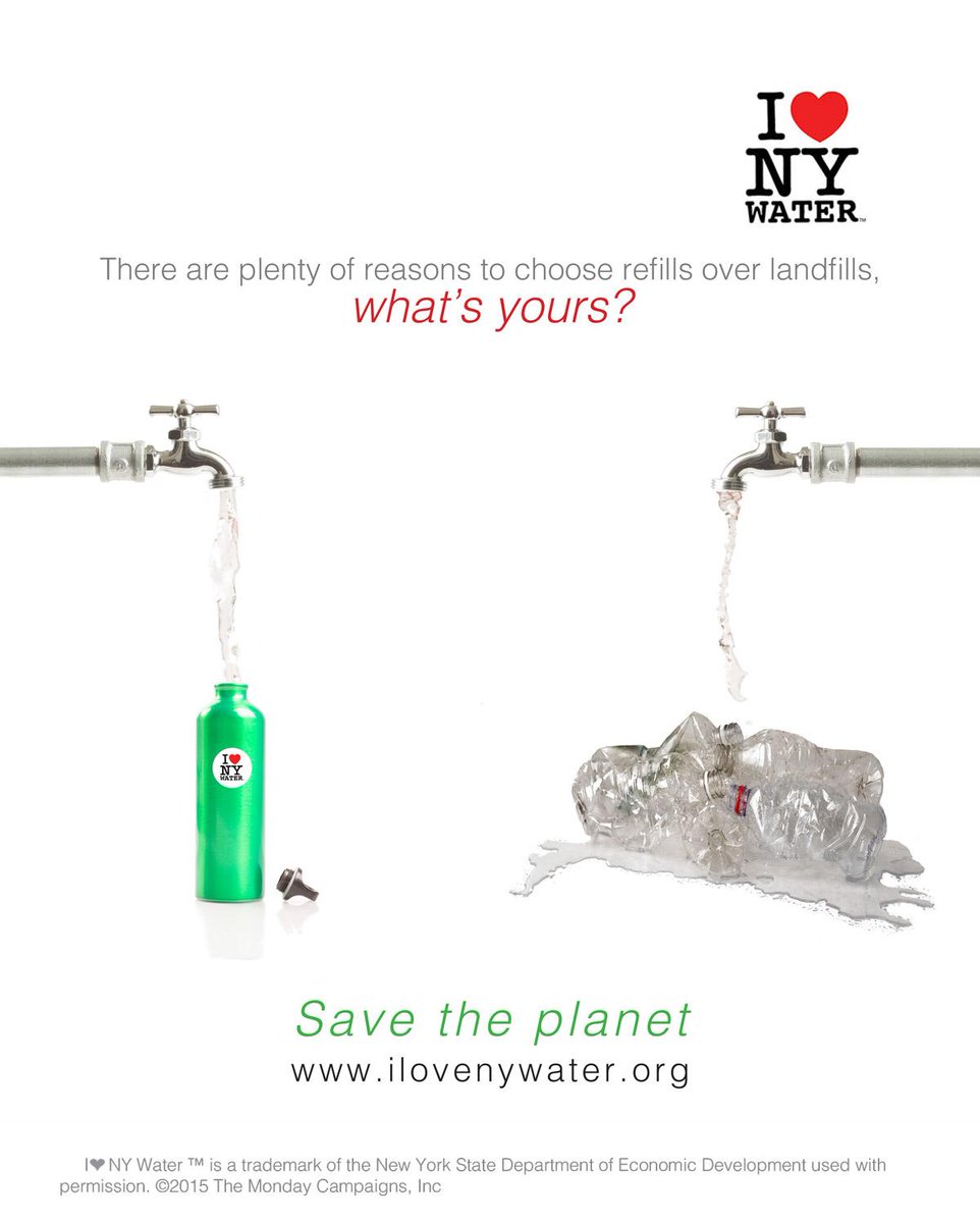 ILoveNYWATER's tweet photo. What's your reason to choose refills over landfills? Thank you @VirroBorja for the photo! #tap #water #hydration http://t.co/hi51O6lHI1