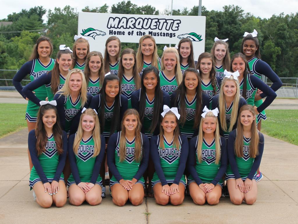 marquettecheer's tweet photo. Here we go Varsity! Let's show them how it's done!!!! #titledefend #6PEAT #stampede #family #proudtobeamustang #mcca http://t.co/sbIkEfpkZu