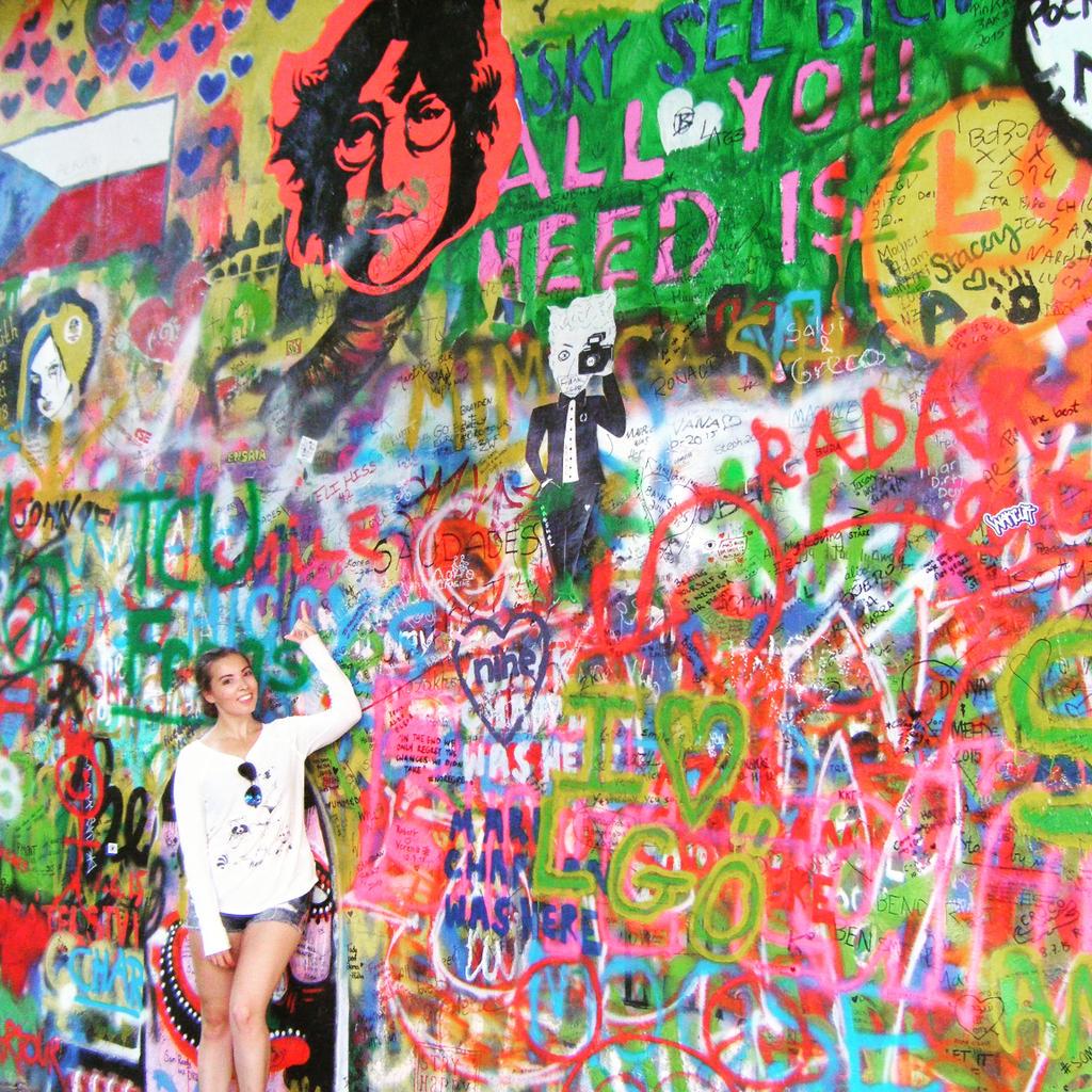 madcomm3's tweet photo. The "Lennon Wall" It is constantly changing. Such a neat piece of art!  #allyouneedislove #lennon #Prague #euro http://t.co/8L7S0iBXqk