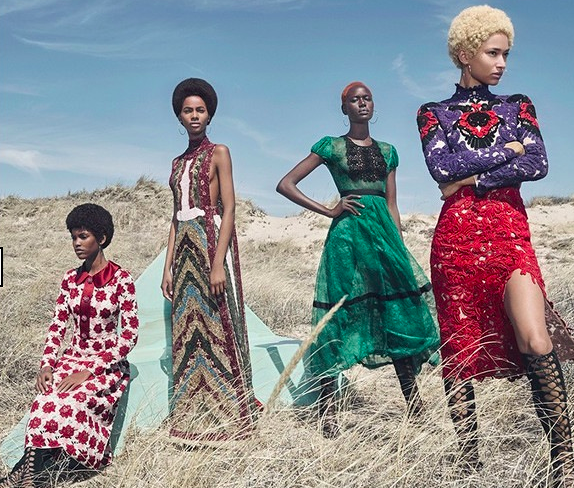 TheRoot's tweet photo. Black is Beautiful: @wmag's fall fashion spread features all-black models with natural hair http://t.co/fVsojY5Sgi http://t.co/VUJ7FzKLHs