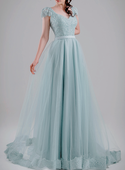 hermione blue yule ball dress Beaded Light Blue Chiffon Ruffle Slit Prom Dress – Ohmollydress
