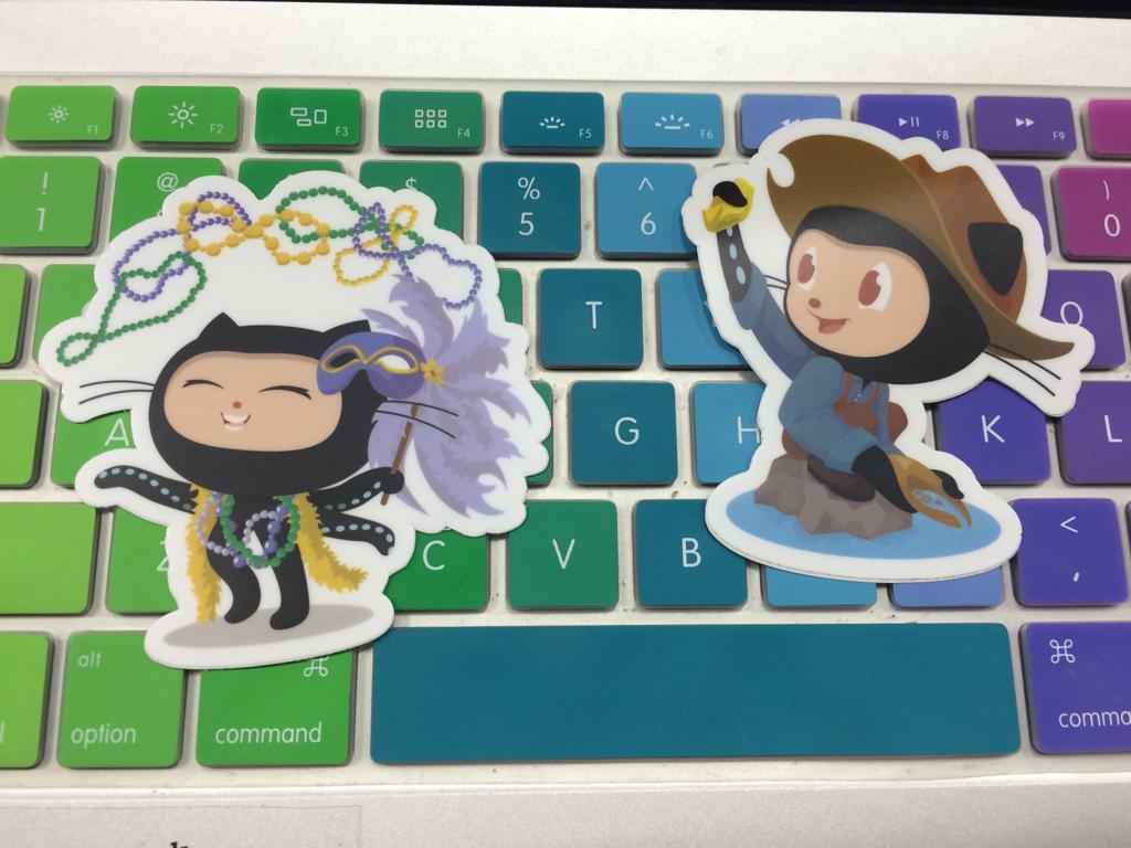 ruthhfuller's tweet photo. Feeding the obsession with new stickers here at @oscon #OctoFan cc @GitHubCommunity @github http://t.co/N21uZzcTmt