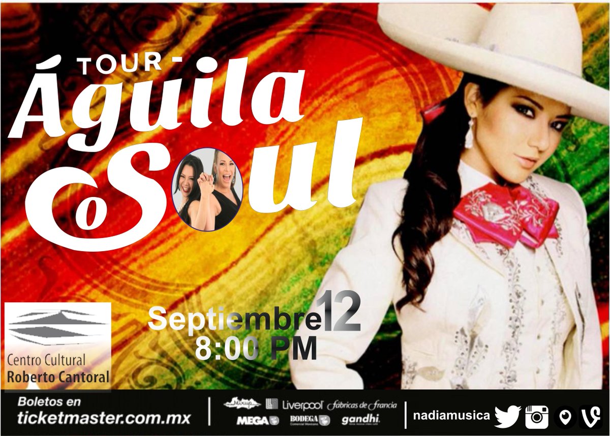 NMColima's tweet photo. @FamososDel13 No se pierdan #AguilaoSoul d @nadiamusica #MariaDelSol 12 d septiembre #CentroCulturalRobertoCantoral http://t.co/Br8K6nTXxN