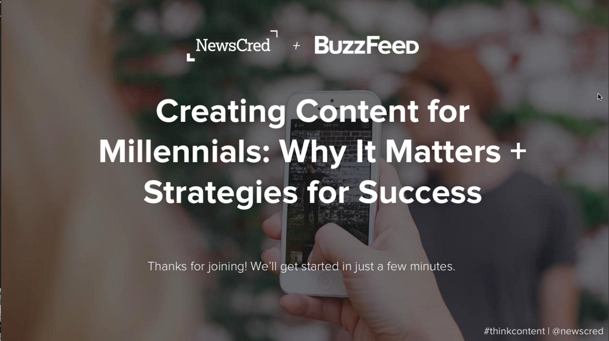WelcomeSW's tweet photo. Our free webinar with @Buzzfeed is getting started! Join us: http://t.co/FhBmuOd8QA #ThinkContent http://t.co/nXI1Ng7qq8