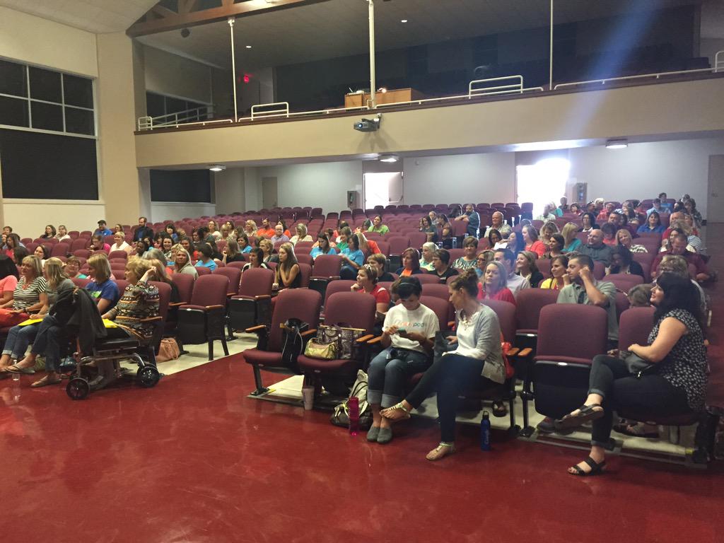 bridgestyler's tweet photo. Great crowd at #ReCharge15 for a wonderful day of collaborative PD. #nosummersoff #cpsreds #oklaed http://t.co/I5aD1PZne0