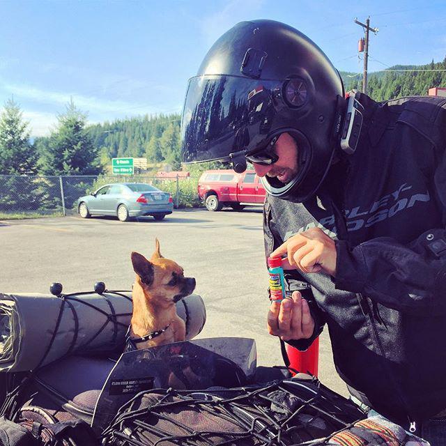 Adams telling Scooter about the benefits of @star_tron #fueltreatment #treatyourfuel #Starbrite #startron #bikelife…