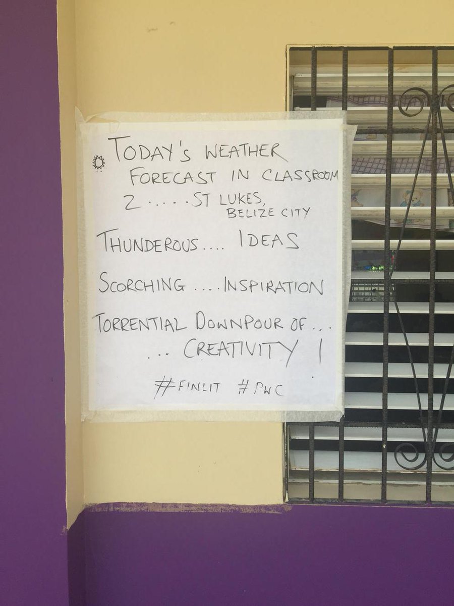 And now the news from our weatherman... #projectbelize #pwc #finlit @pwc_llp
