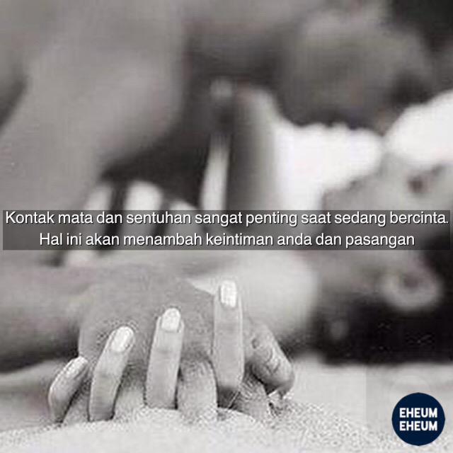 Kontak mata dan sentuhan sangat penting saat melakukan hubungan seksual. #eheum

IG: Instsgram.com/eheum.eheum