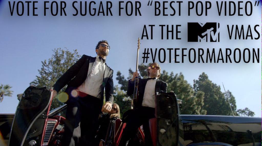 mighri_'s tweet photo. #VoteForMaroon #sugar #mtv #VMAS #M5Sugar just for day 06-12-15 http://t.co/Gwr8AImyQB