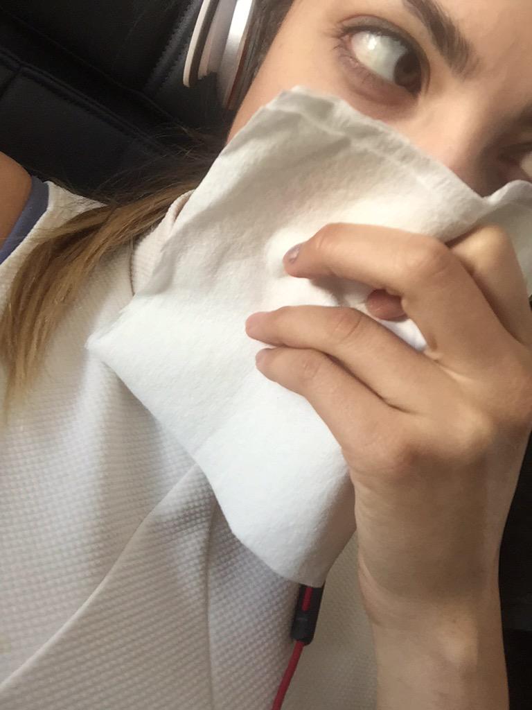 rclbeauty101's tweet photo. The flight attendant gave me a napkin with air freshener on it because she felt bad for me http://t.co/pL1KsJM6uv