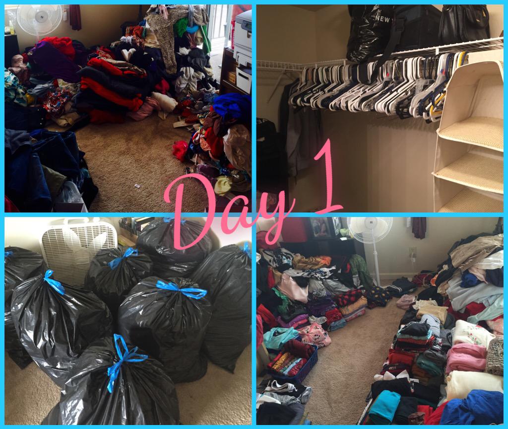 Trash_Treasures's tweet photo. On Day 2 of cleaning using @KonMari_Method #LotsOfClothes #7BagsFull #MoreToGo http://t.co/sCRkaVfkEV