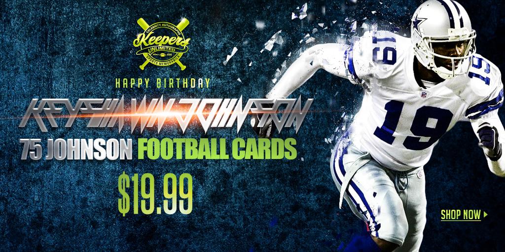 Happy Birthday to Celebrate with 75 Johnson Football Cards for $19.99  