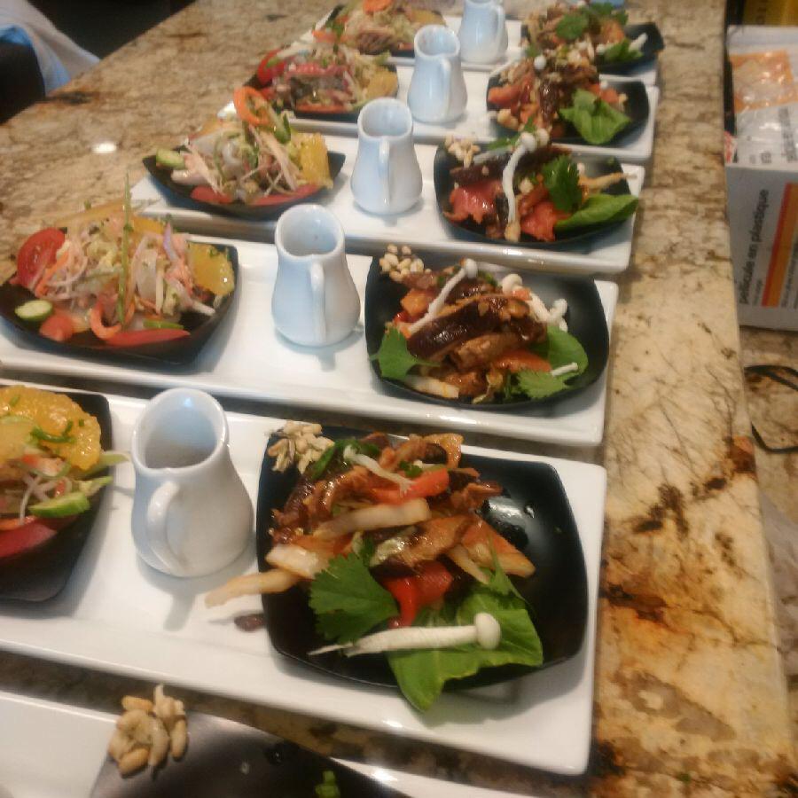 Chefzap's tweet photo. @Clearwatersea Propeller clams with a Marinated Shitake salad and Asian slaw with Hokkegui clams #clams http://t.co/mbLE9EgAho