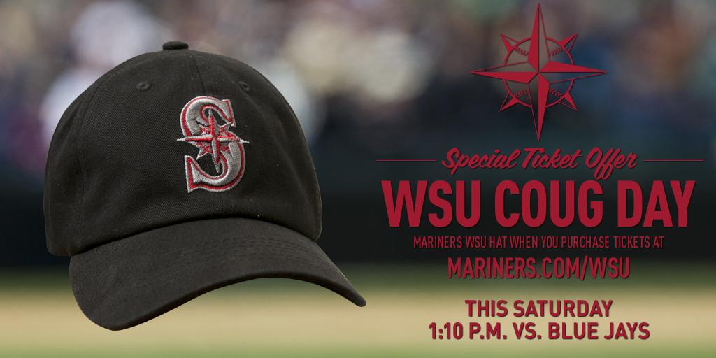 Mariners's tweet photo. Coug Day is this Saturday. Discounted ticket and free hat through this online offer: http://t.co/RgUQ0XFZL4 #GoCougs http://t.co/acCeyothlL