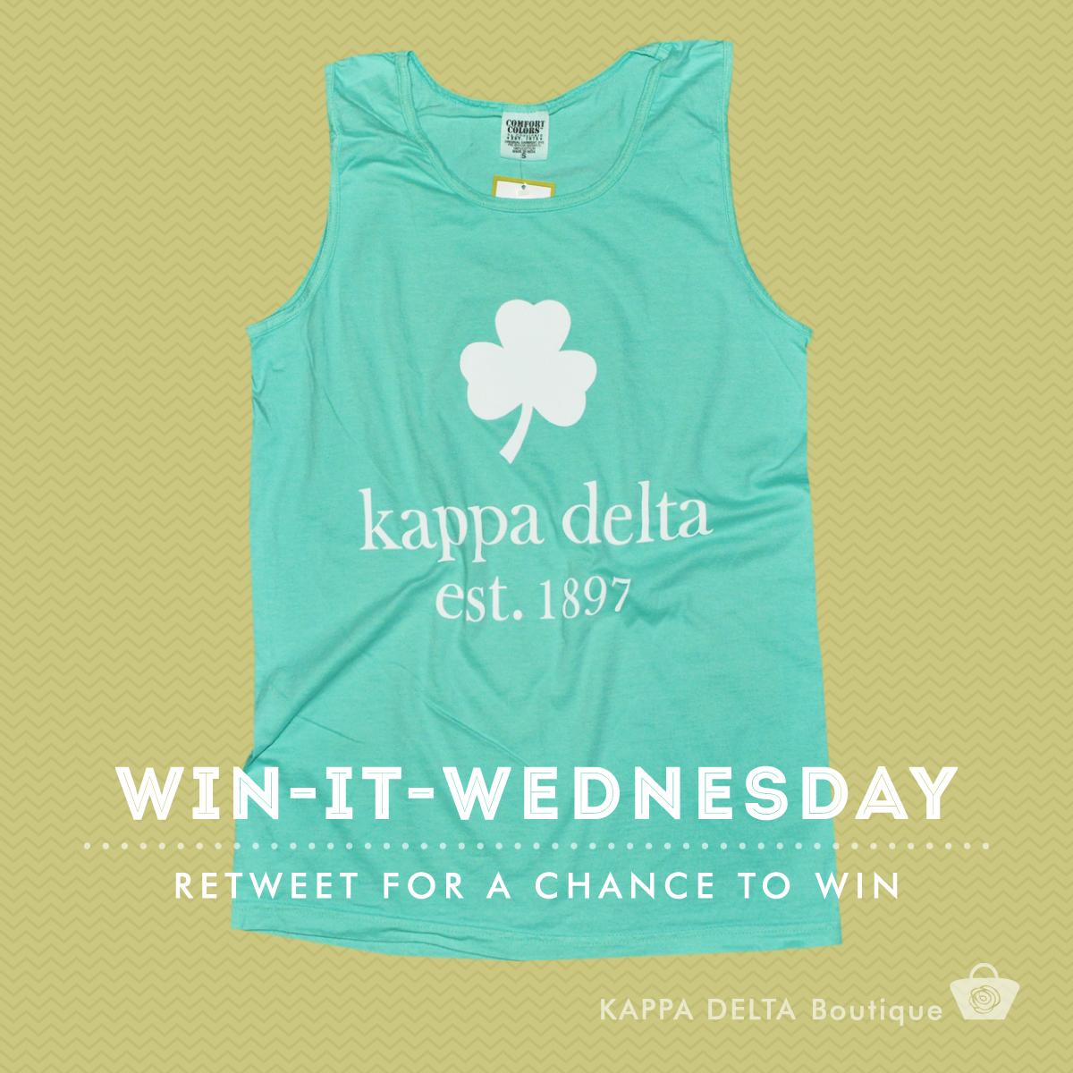 KappaDeltaHQ's tweet photo. It's Win-It-Wednesday time! RT to be entered to win this tank from the Kappa Delta Boutique. #GoKD http://t.co/KPkEQ3avNd