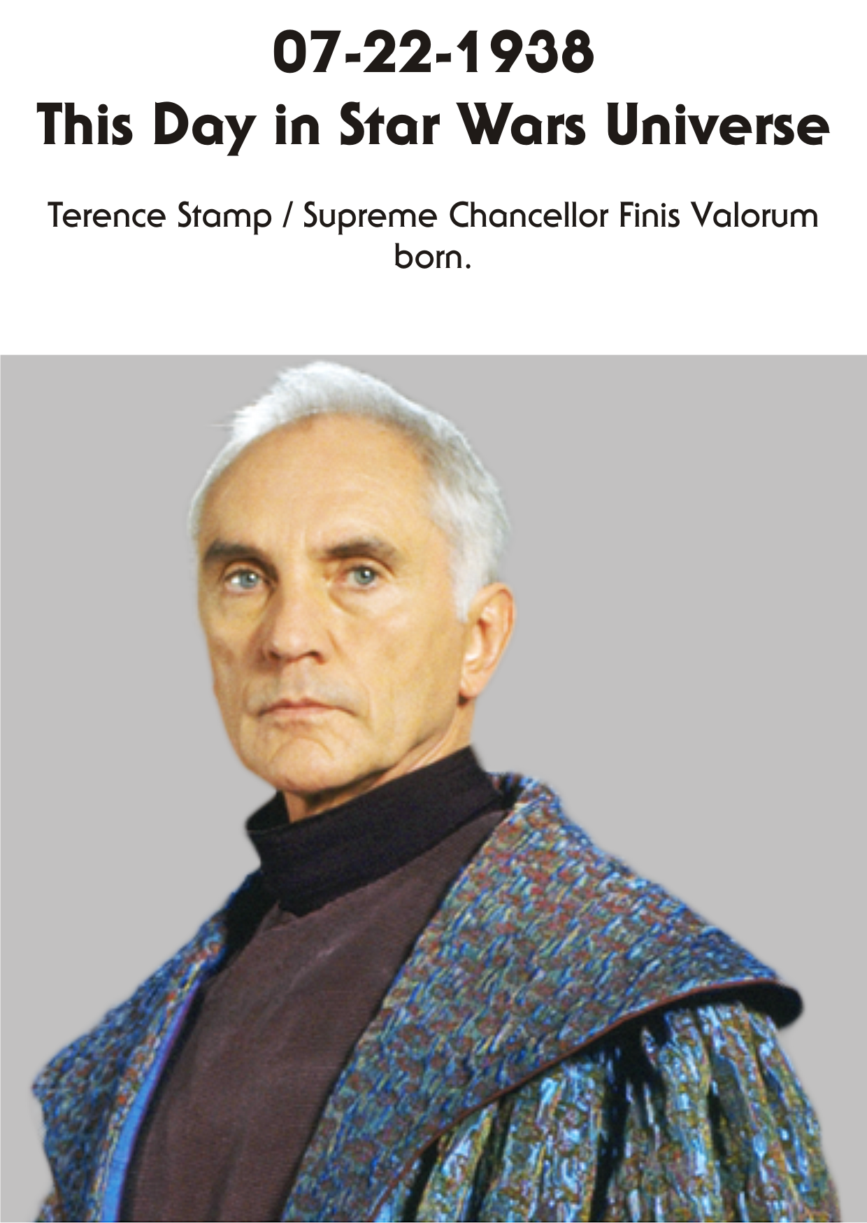 Happy Birthday to Terence Stamp who turns 77 today. 