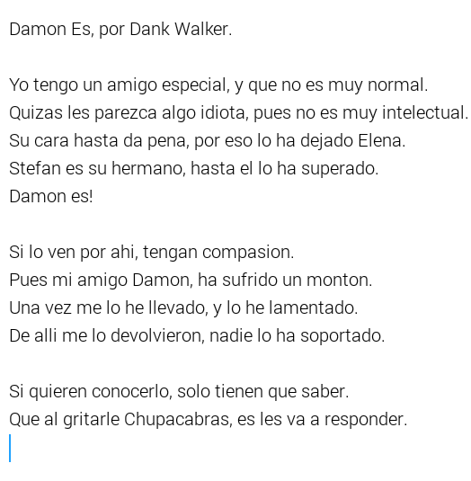 Dank_Walker's tweet image. Al fin he vuelto a escribir canciones. @TuDamonSalvator esta es para ti, disfrutala.
