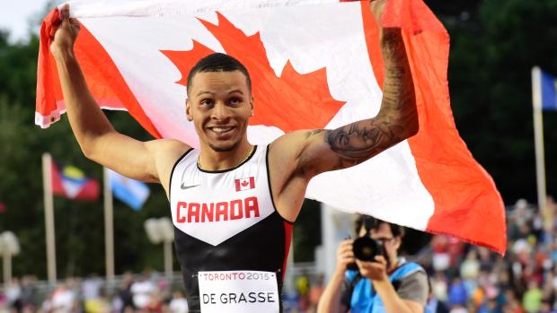 CP24's tweet photo. De Grasse races to gold in men's 100m at Pan Am Games
http://t.co/dR1YB9mBoj http://t.co/ACscaTiD6D
