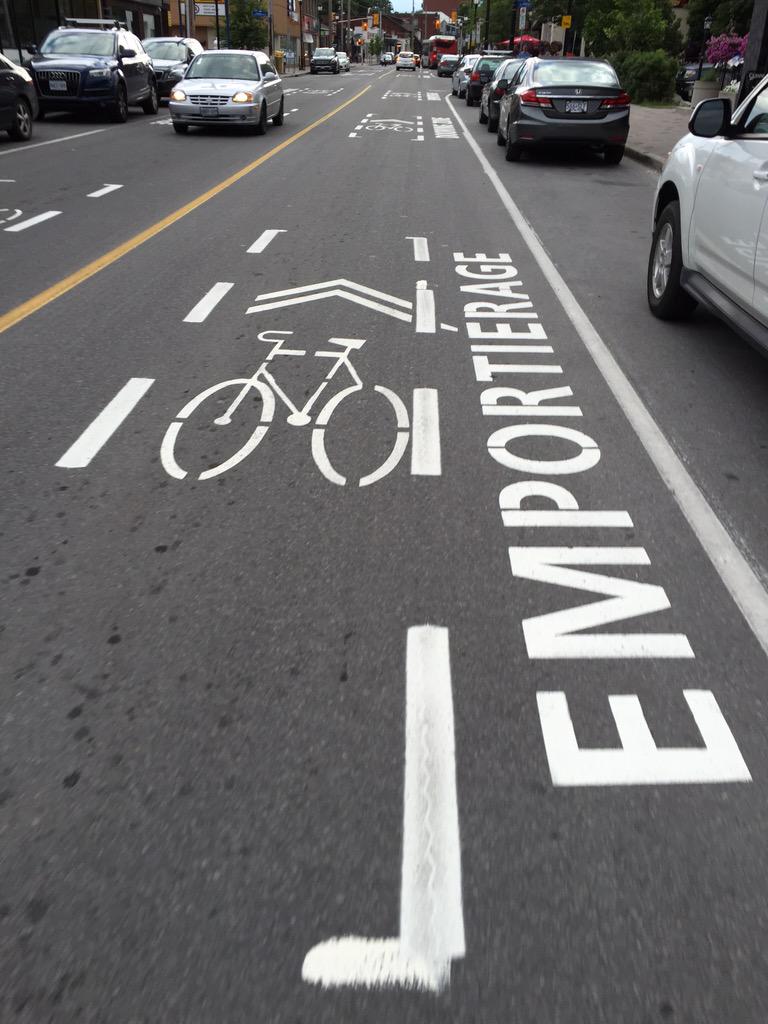 "DOORING ZONE" New line painting on Wellington Street West in Ottawa | #cycling #ottbike