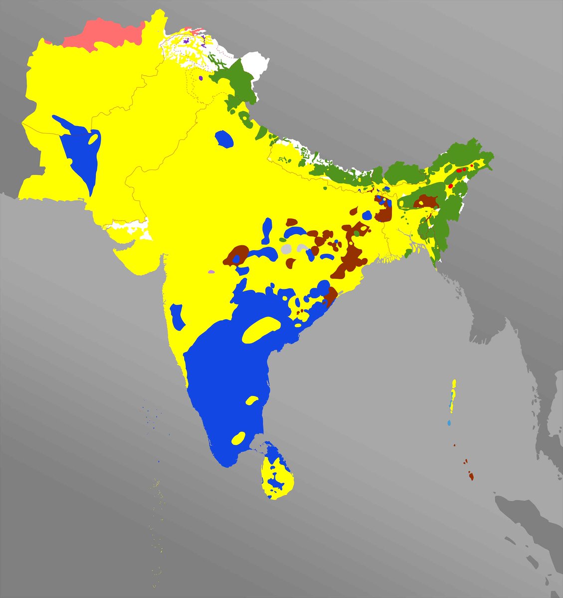 ট ইট র 国立民族学博物館 7月26日14時半 言語から歴史を読み解く 南アジアを例にして 南アジア言語分布図や実際の発話の例等を基に言語 の現状から歴史を読み解く 南アジアを言語グループで色分けした分布図 どういう経緯でこの様になったのか 2015年3月作成