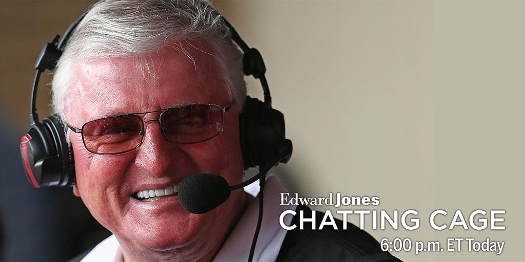 YOU CAN PUT IT ON THE BOARD! <a href="/HawkHarrelson/">Hawk Harrelson</a> joins the <a href="/EdwardJones/">Edward Jones</a> #ChattingCage: atmlb.com/1RREnPU