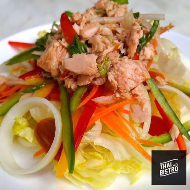 Look who's in #Phuket SPICY YUM TUNA SALAD 🐟🐟🌿 #salad #tuna #spicy #yum #food #thaifood #thaibistro #jungceylon #pa…
