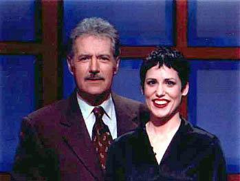 Happy 75th birthday, Alex Trebek!  Both of us used to have darker hair. 