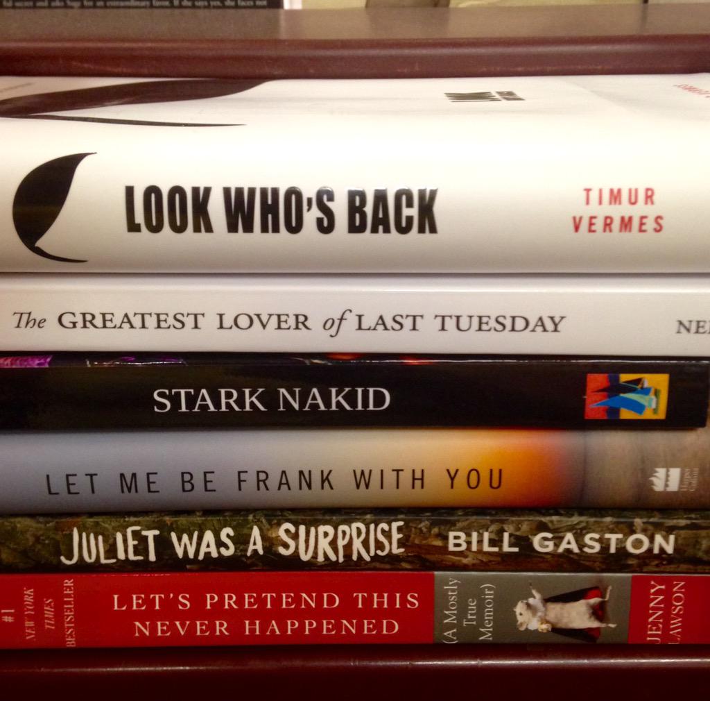 Otter_Books_Inc's tweet image. Wednesday Fun! #bookspinepoetry #sortedbooks #funwithwords