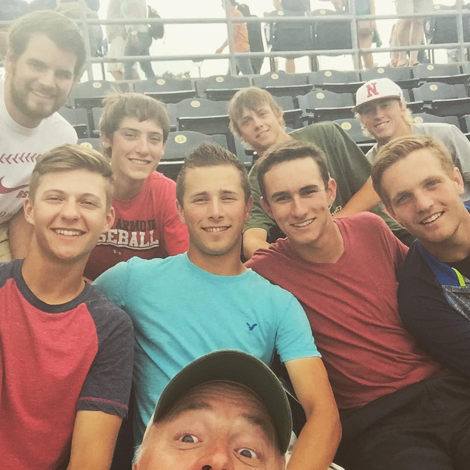 JimPoolman's tweet photo. A little pre tournament fun at a Royals Game! #rollsenators #whereswaldo @CollinPoolman7 http://t.co/ORZrEwAW5C