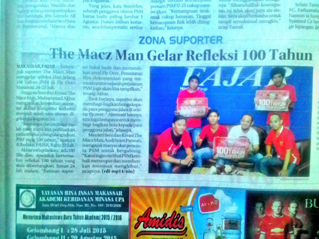 Refleksi 100 Tahun PSM #100HariMenjelang100thnPSM
Jumat, 24 oktober 2015 ~> 20.00-00.01 wati at Fly over ground