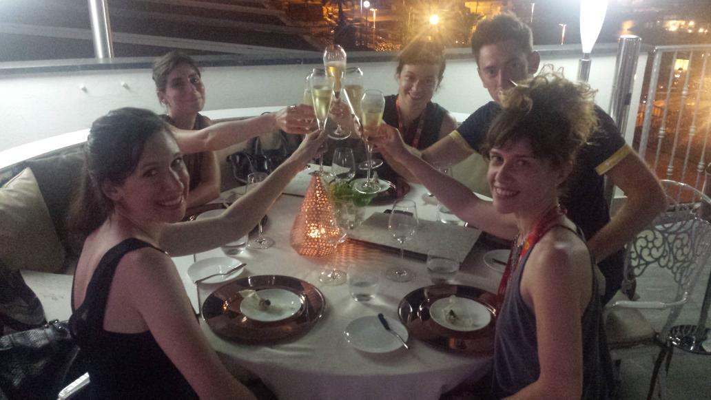GiusySantoro's tweet photo. Let's toast Fallen! @laurenkatebooks @MarcoMoriniTW @Fallen_IT #FallenGiffoni http://t.co/8UailFbFEk
